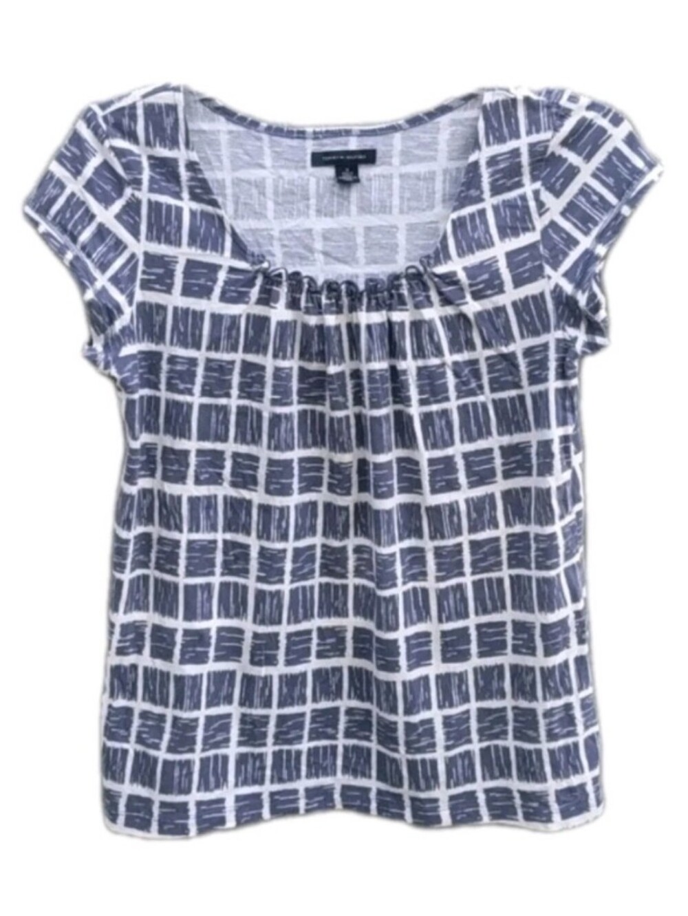 Tommy Hilfiger Cotton blouse Short Sleeve shirt Women Size M  Blue